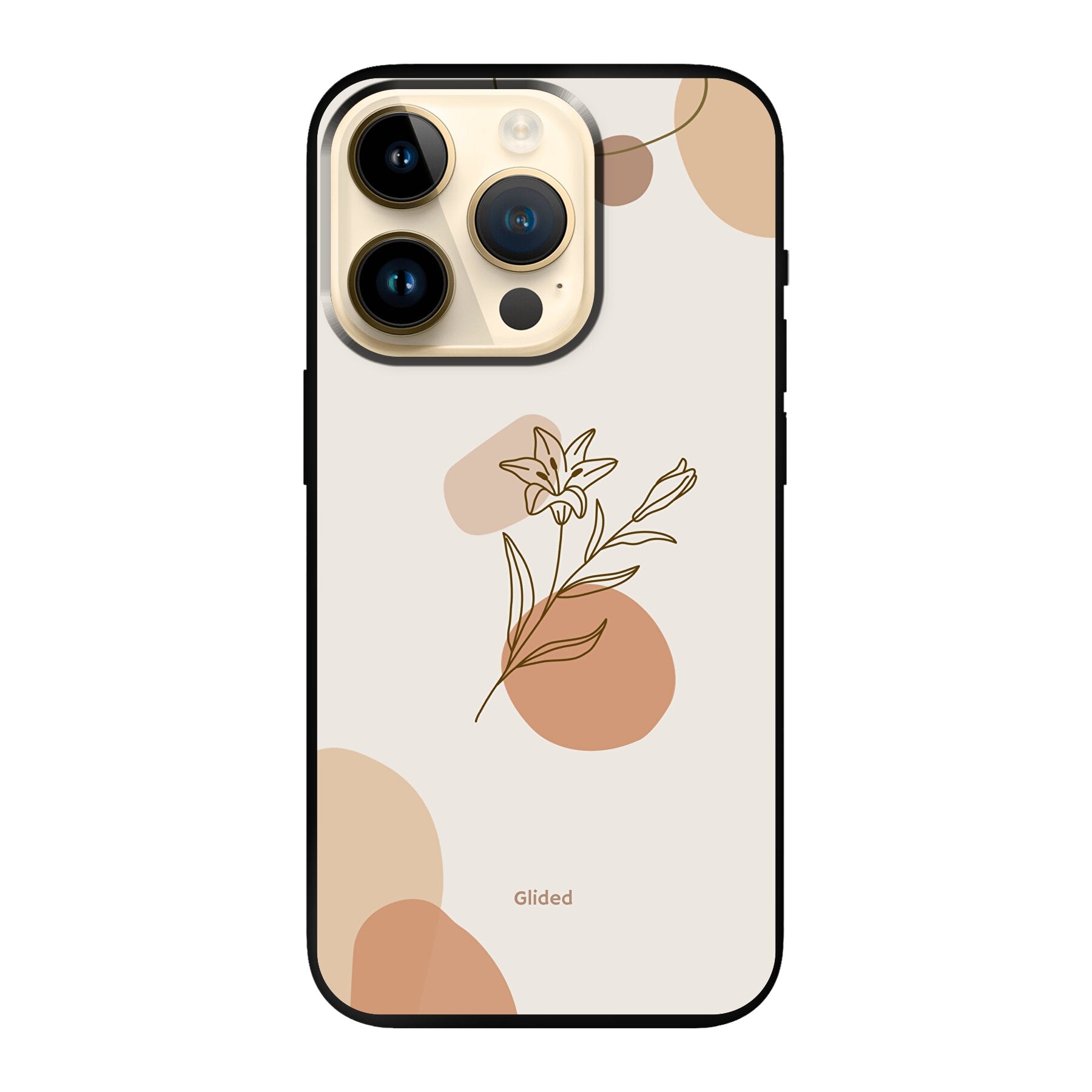 Flora iPhone 14 Pro Handyhülle mit pastellfarbenem Blumenmuster, idealer Schutz und elegantes Design.