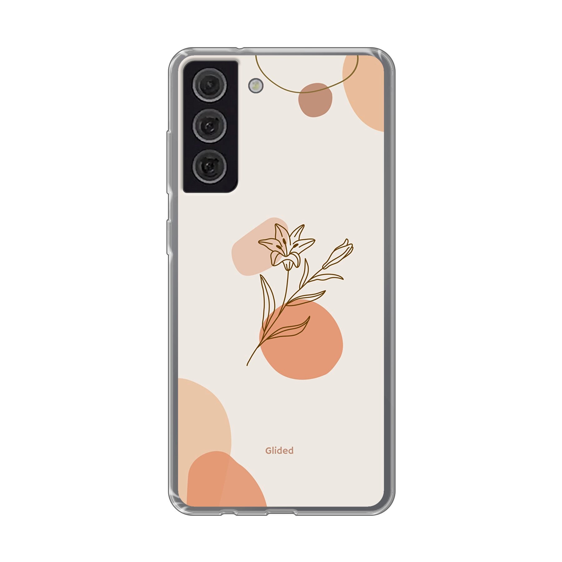 Flora Handyhülle für Samsung Galaxy S21 FE mit pastellfarbenem Blumenmuster, bietet stilvollen Schutz und elegantes Design.