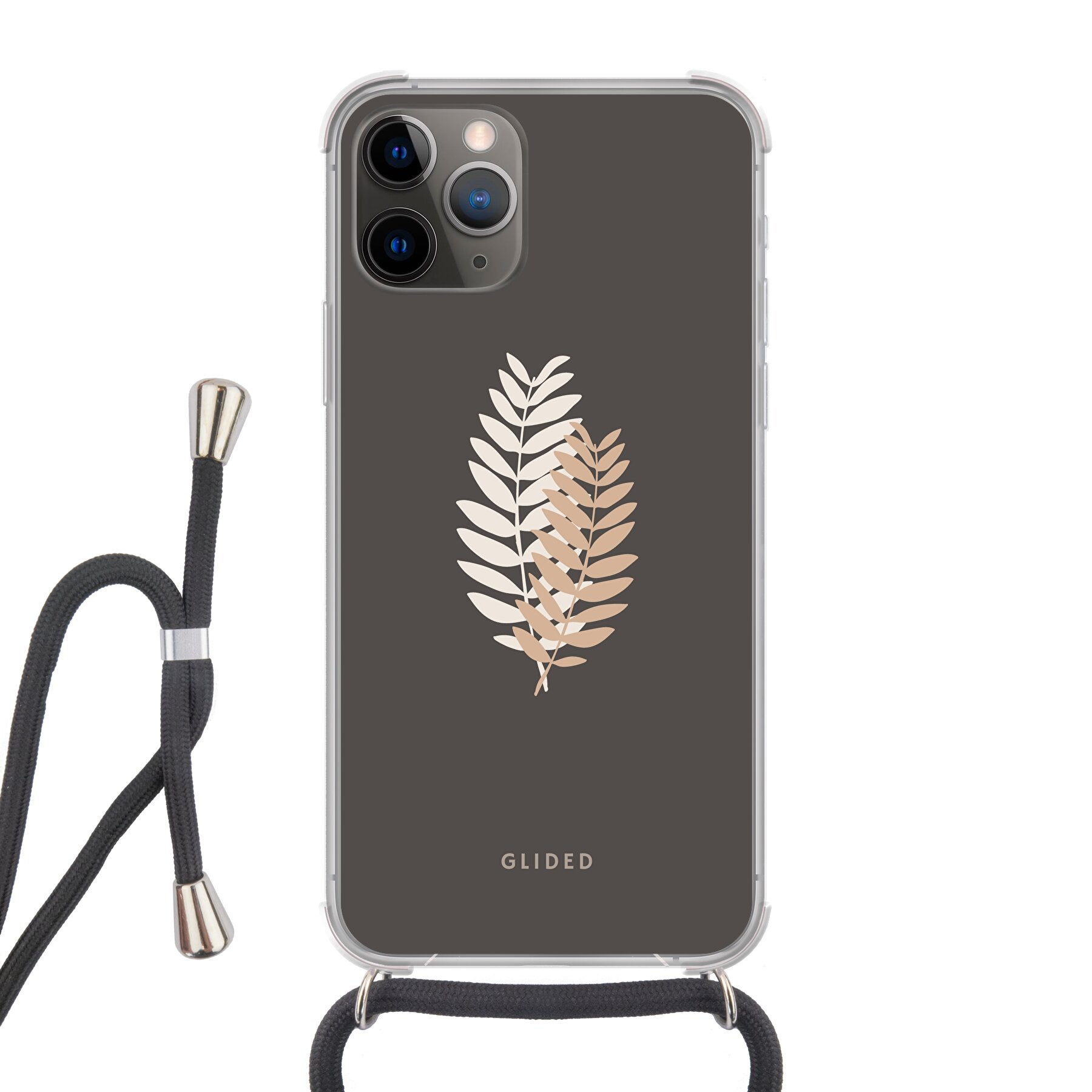 Florage iPhone 11 Pro Handyhülle mit Pflanzenabbildung auf dunklem Hintergrund, bietet stilvollen Schutz und einzigartiges Design.