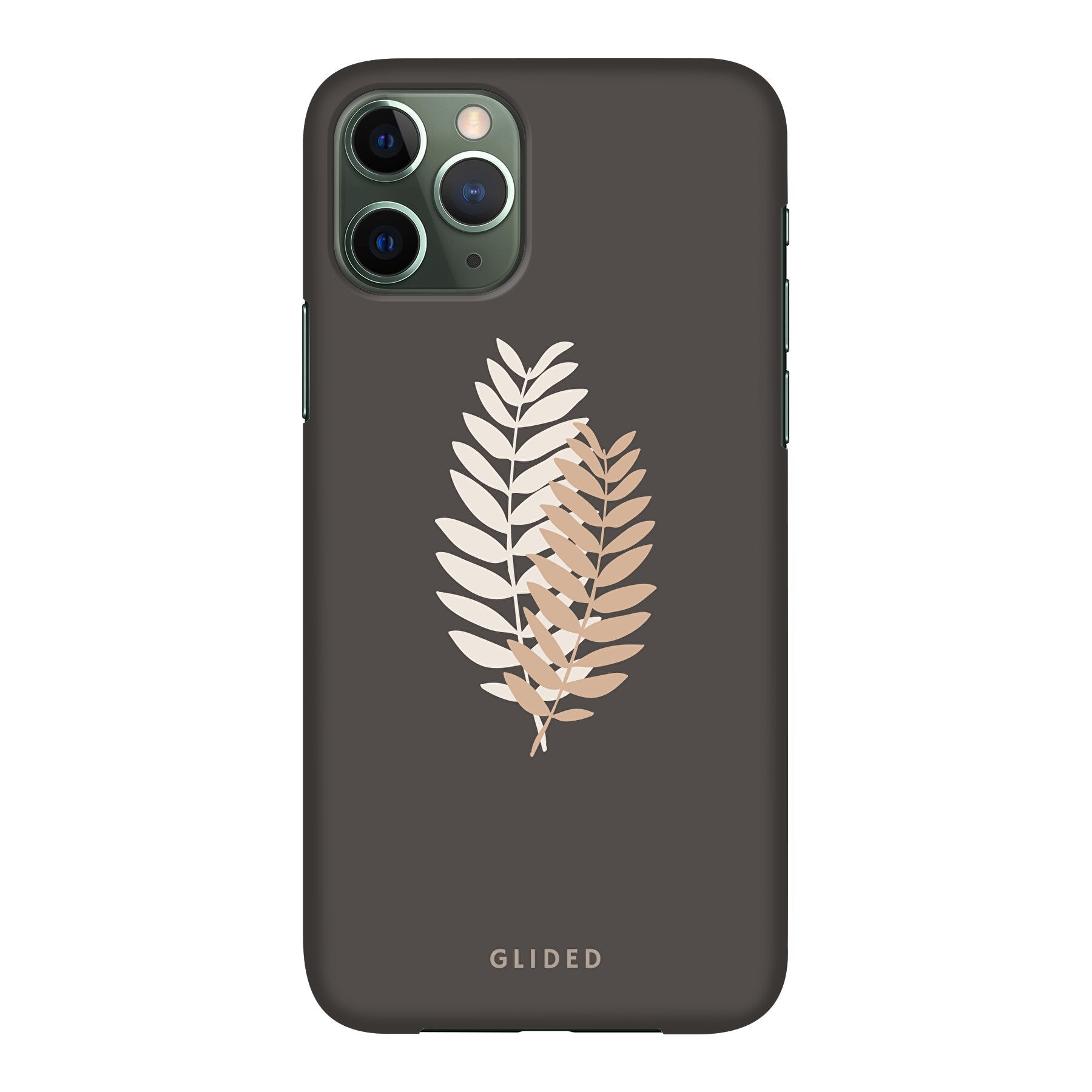 Florage iPhone 11 Pro Handyhülle mit Pflanzenabbildung auf dunklem Hintergrund, bietet stilvollen Schutz und einzigartiges Design.