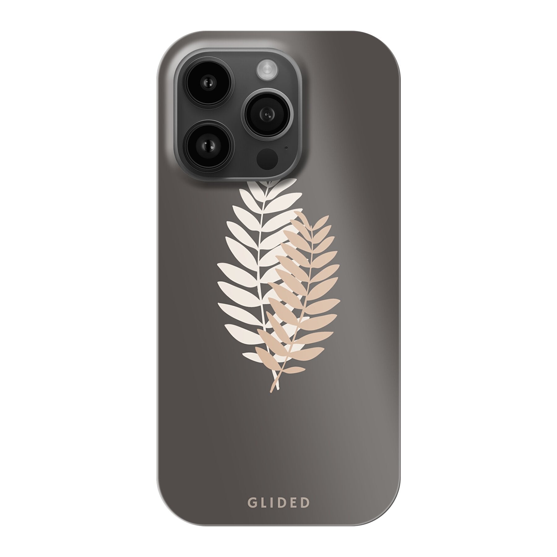 Florage iPhone 14 Pro Handyhülle mit Pflanzenmotiv auf dunklem Hintergrund, bietet stilvollen Schutz und einzigartiges Design.