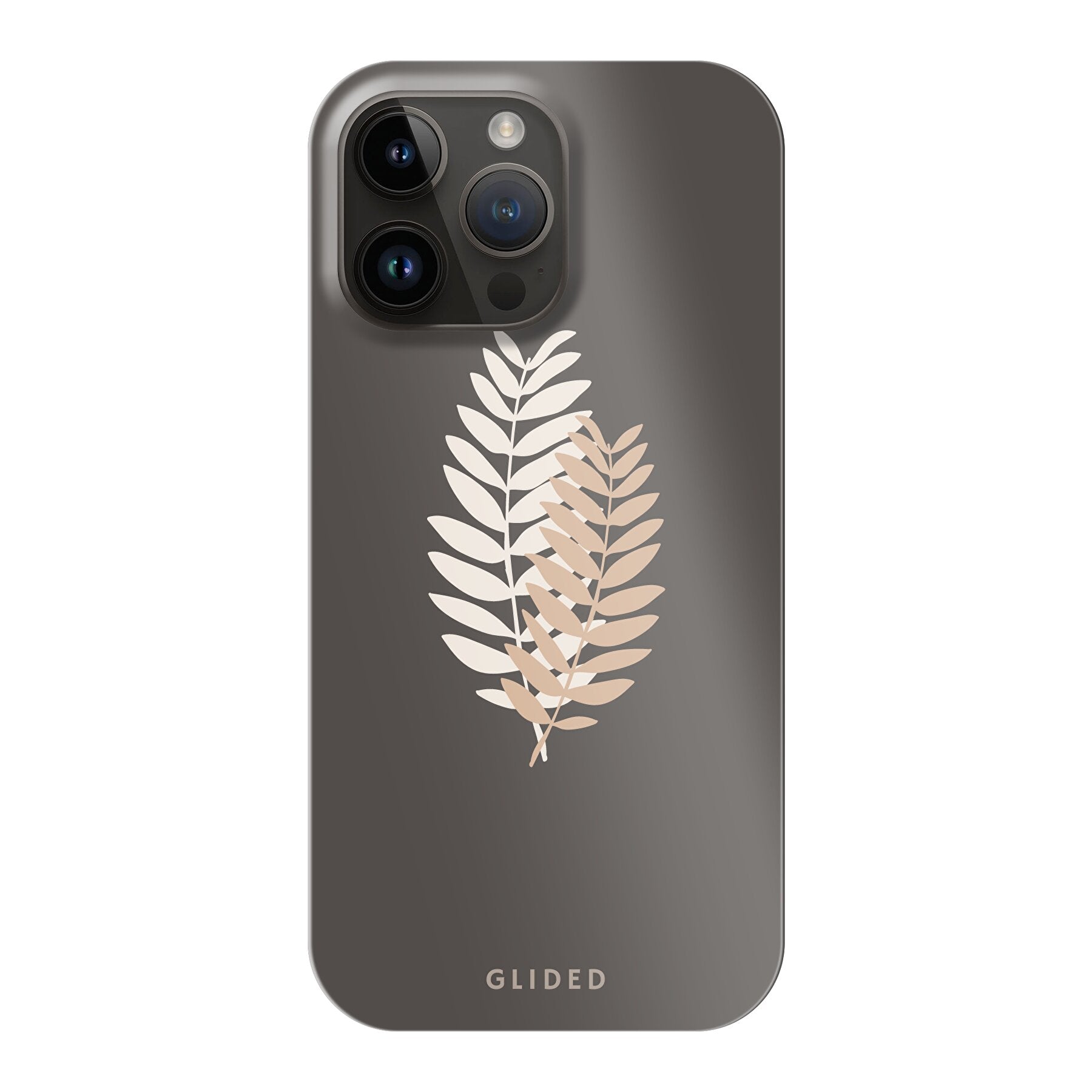 Florage iPhone 14 Pro Max Handyhülle mit Pflanzenabbildung auf dunklem Hintergrund, bietet stilvollen Schutz und einzigartiges Design.