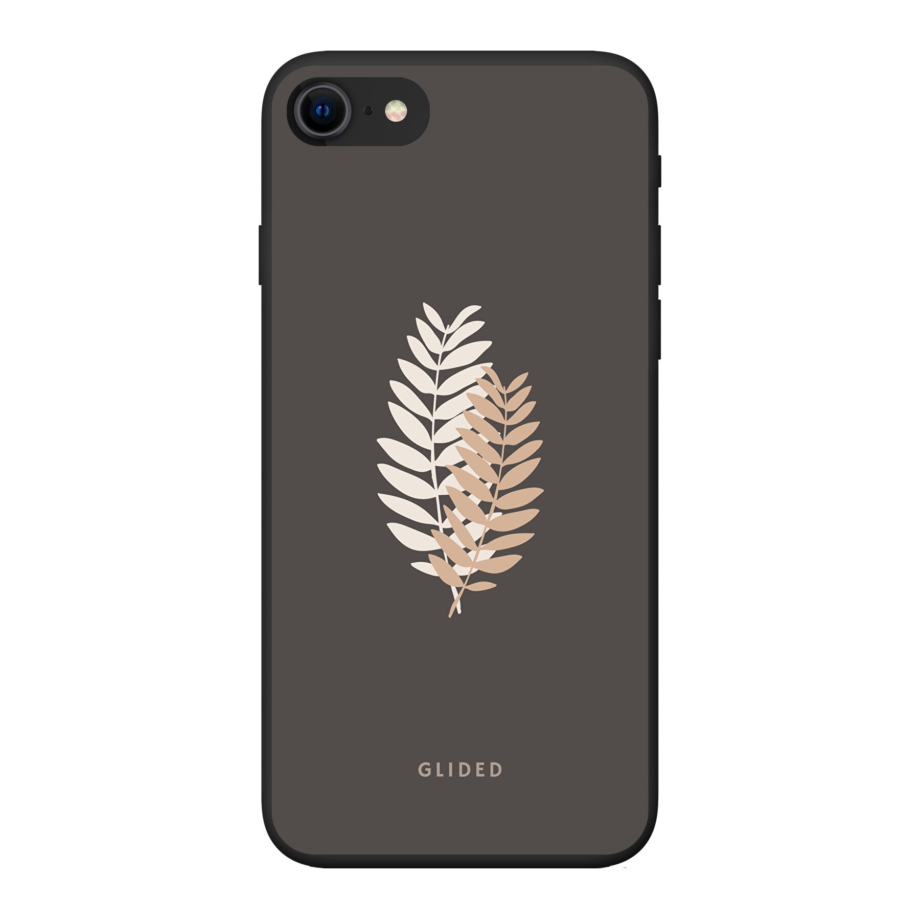 Florage iPhone 7 Handyhülle mit Pflanzenabbildung auf dunklem Hintergrund, bietet stilvollen Schutz und einzigartiges Design.