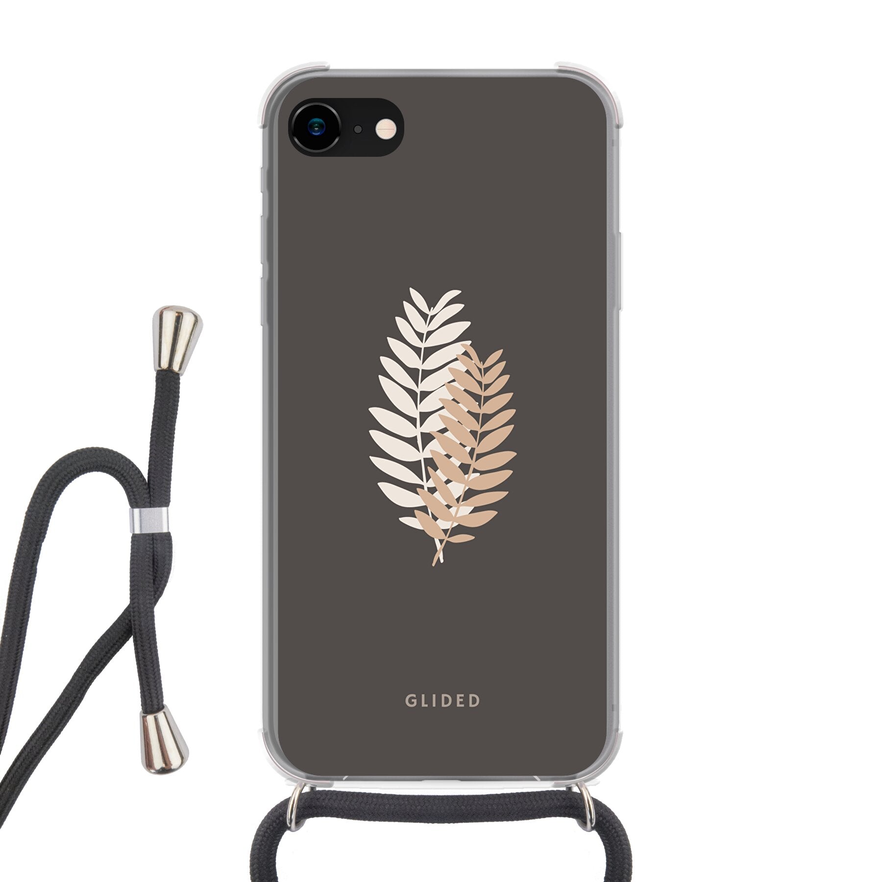 Florage iPhone 7 Handyhülle mit Pflanzenabbildung auf dunklem Hintergrund, bietet stilvollen Schutz und einzigartiges Design.