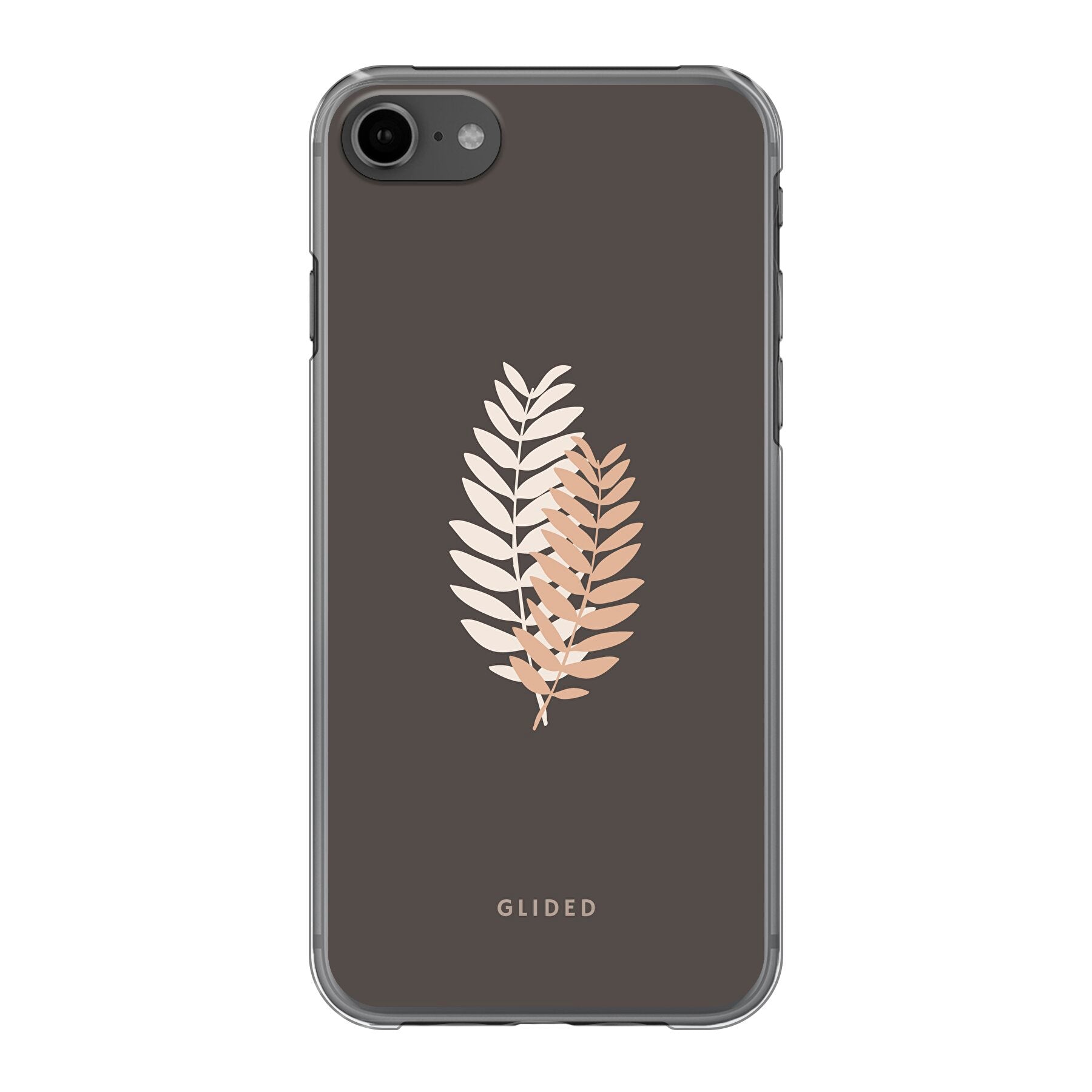 Florage iPhone 7 Handyhülle mit Pflanzenabbildung auf dunklem Hintergrund, bietet stilvollen Schutz und einzigartiges Design.