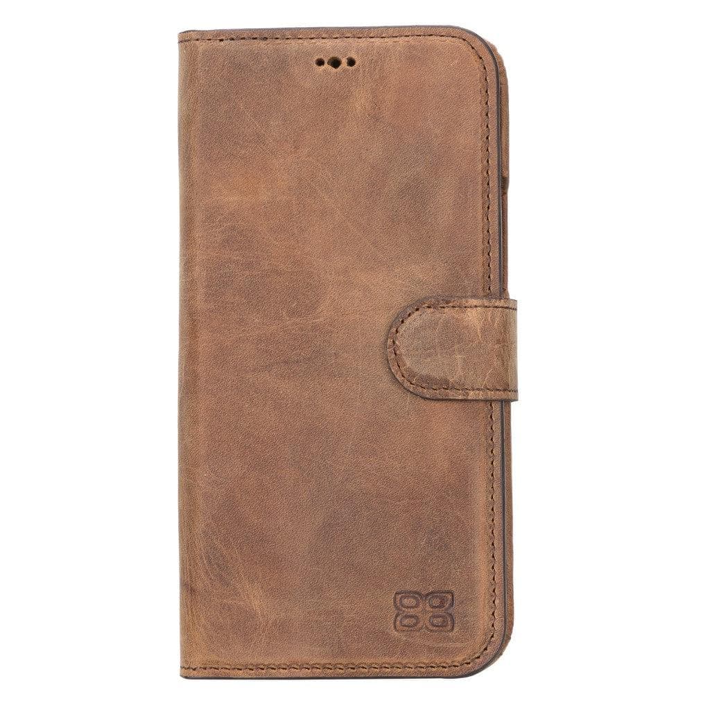 Full Leather Coating Detachable Wallet Case for Apple iPhone 13 Series, showcasing premium leather finish and detachable wallet functionality.