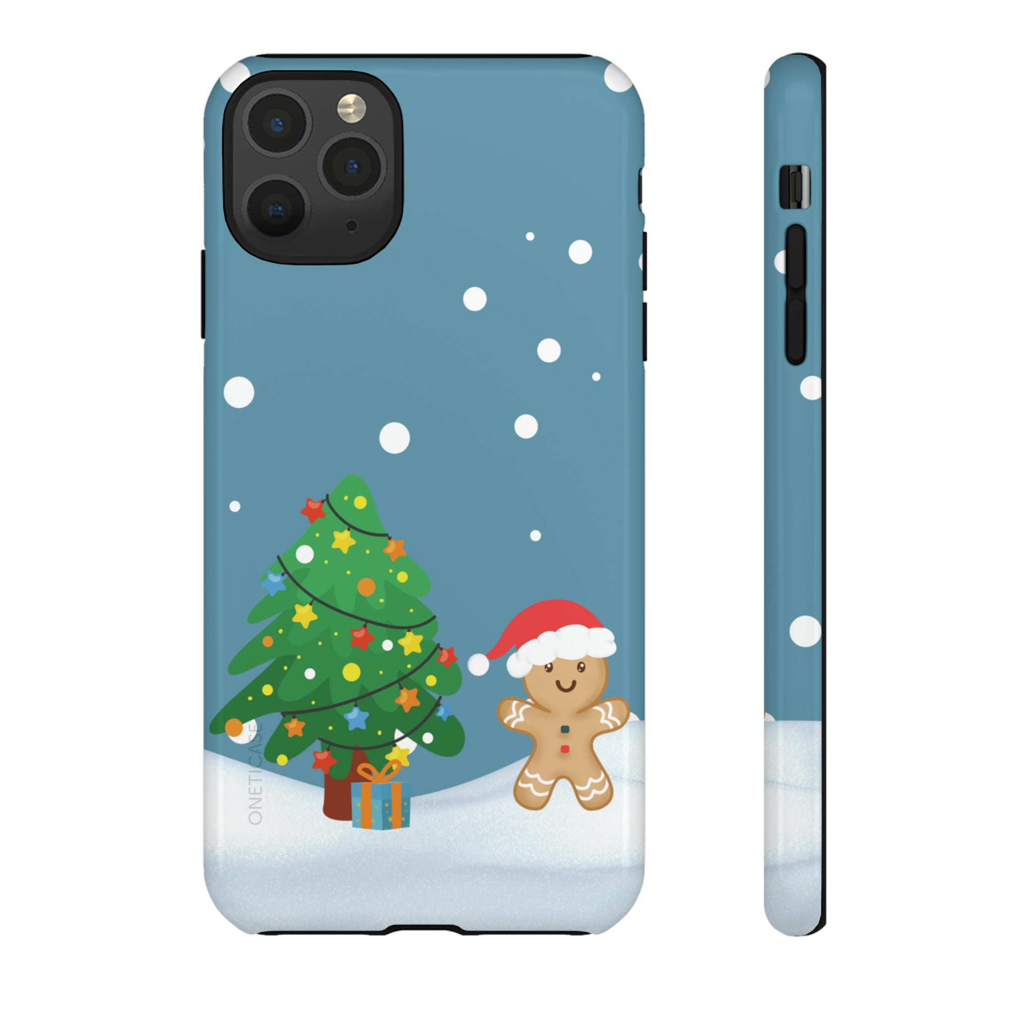 Gingerbread Man Christmas Tough Case featuring a festive design with dual-layer protection for smartphones.