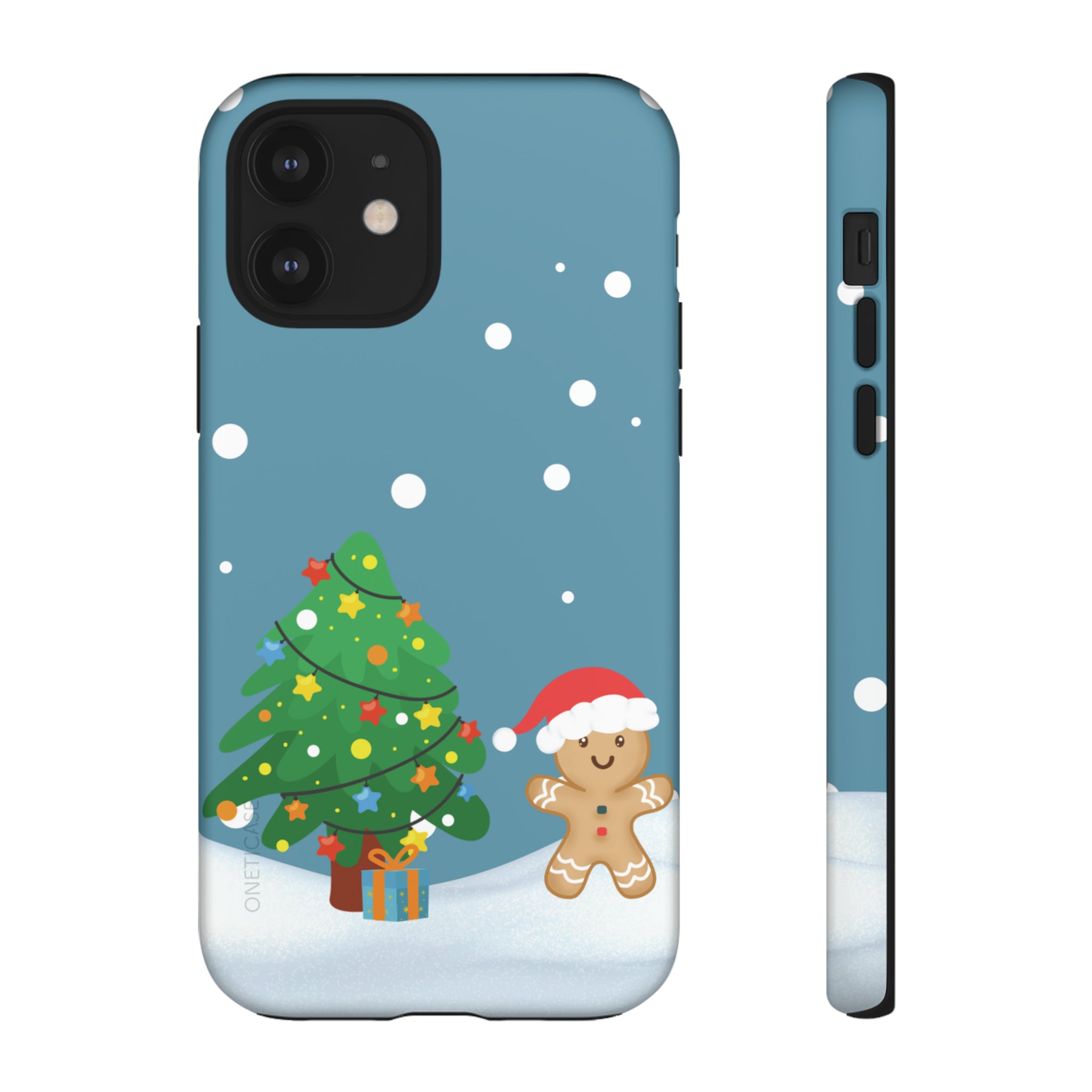 Gingerbread Man Christmas Tough Case featuring a festive design with dual-layer protection for smartphones.