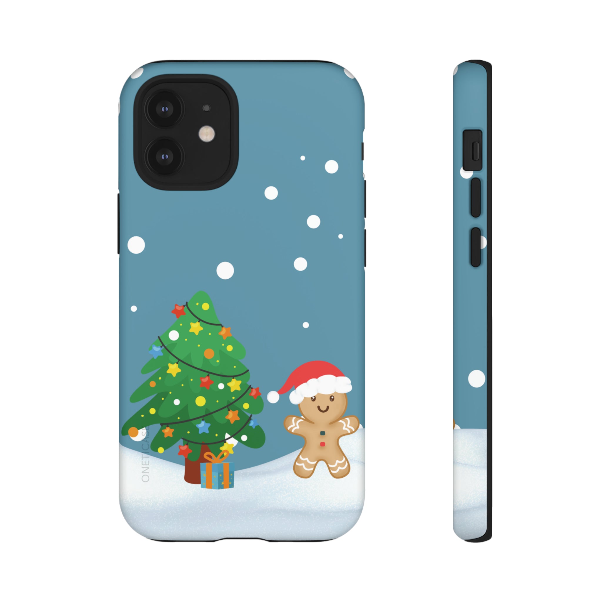 Gingerbread Man Christmas Tough Case featuring a festive design with dual-layer protection for smartphones.