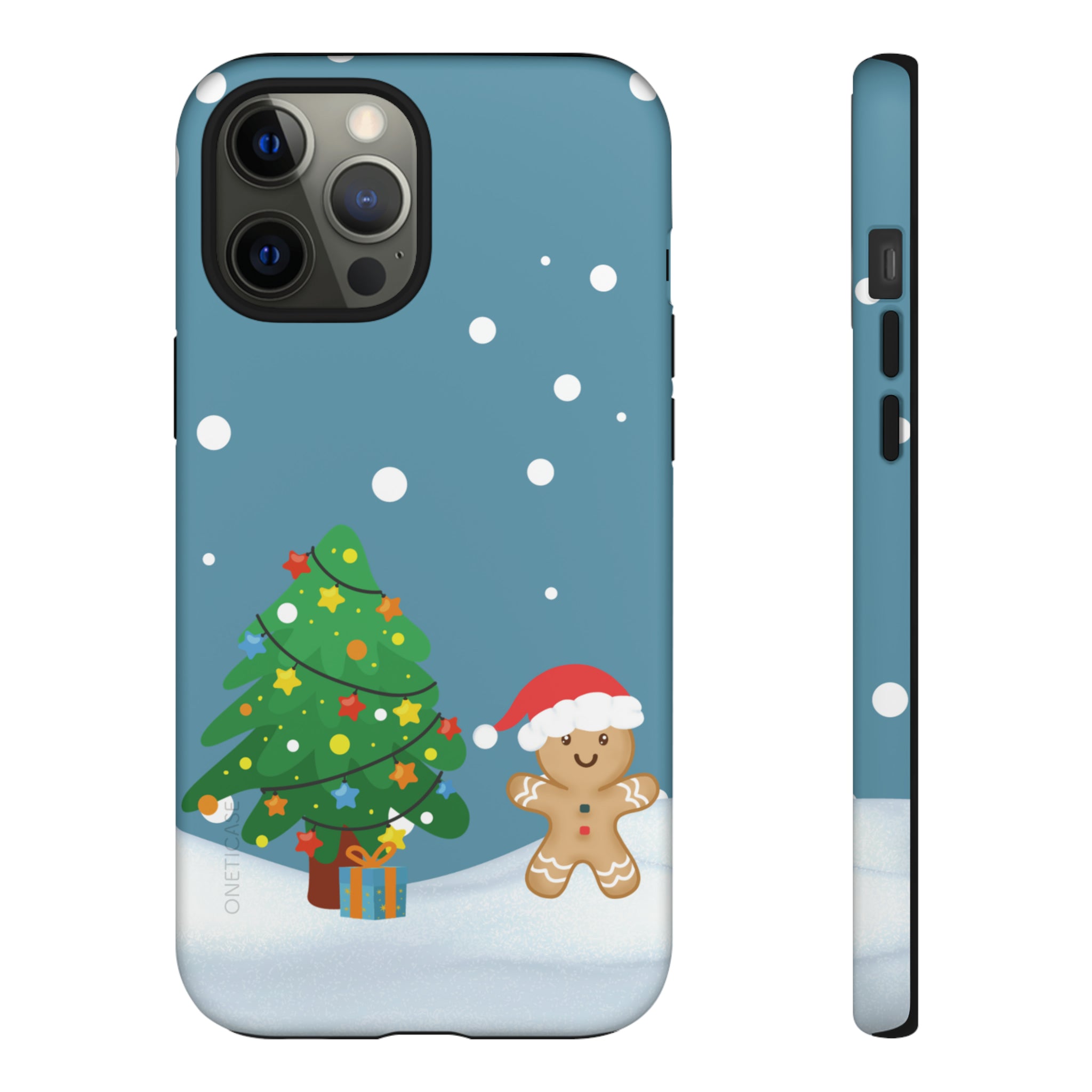 Gingerbread Man Christmas Tough Case featuring a festive design with dual-layer protection for smartphones.