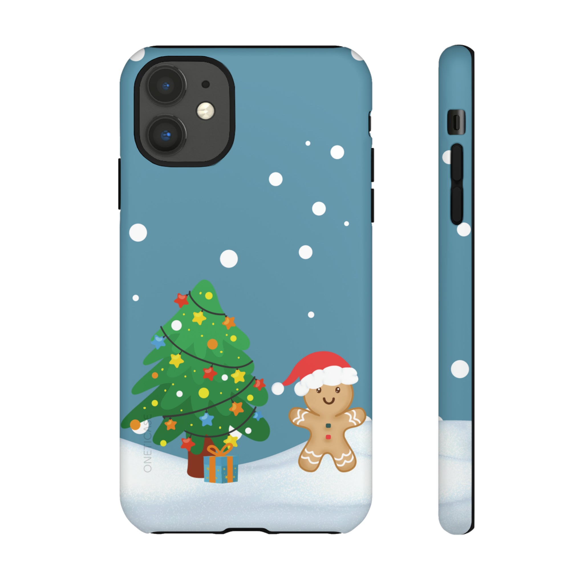 Gingerbread Man Christmas Tough Case featuring a festive design with dual-layer protection for smartphones.