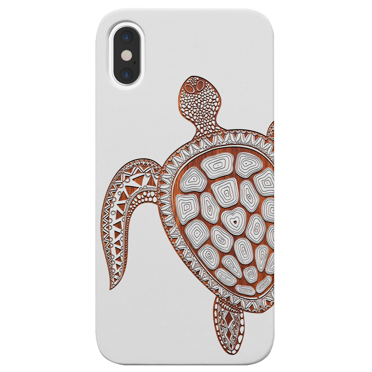 Hawaiian Turtle 3 - Engraved wooden phone case showcasing intricate design and durable materials.