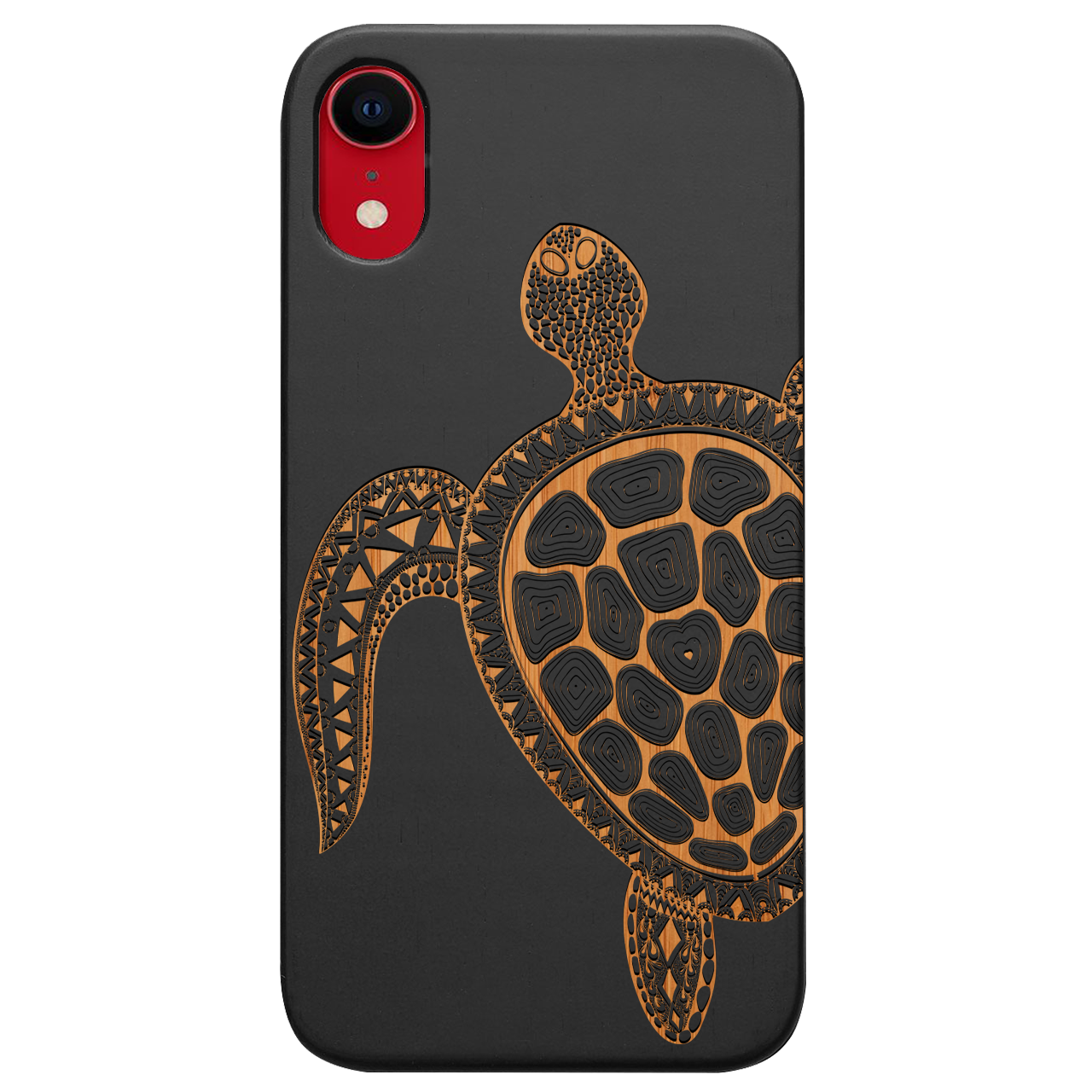 Hawaiian Turtle 3 - Engraved wooden phone case showcasing intricate design and durable materials.