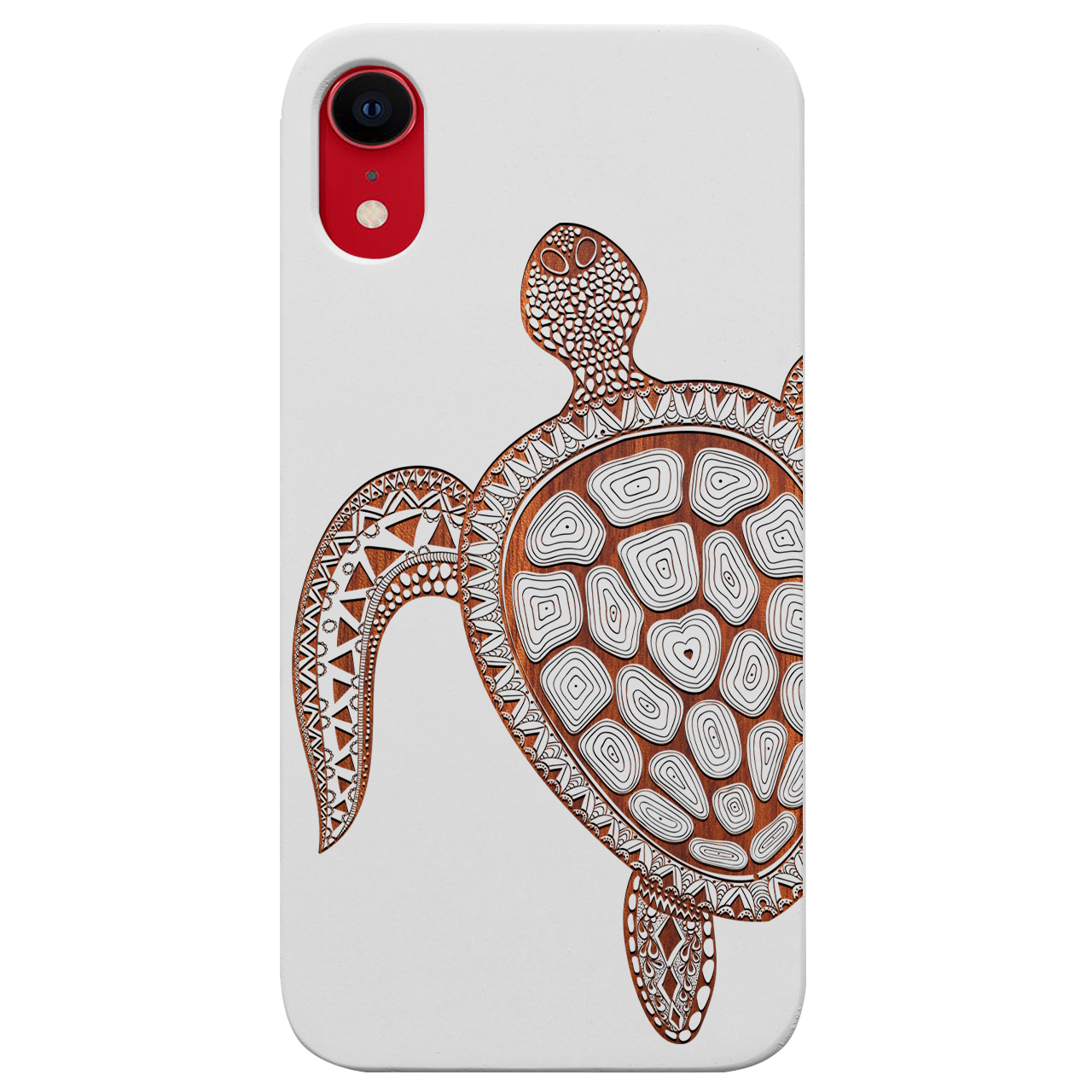 Hawaiian Turtle 3 - Engraved wooden phone case showcasing intricate design and durable materials.