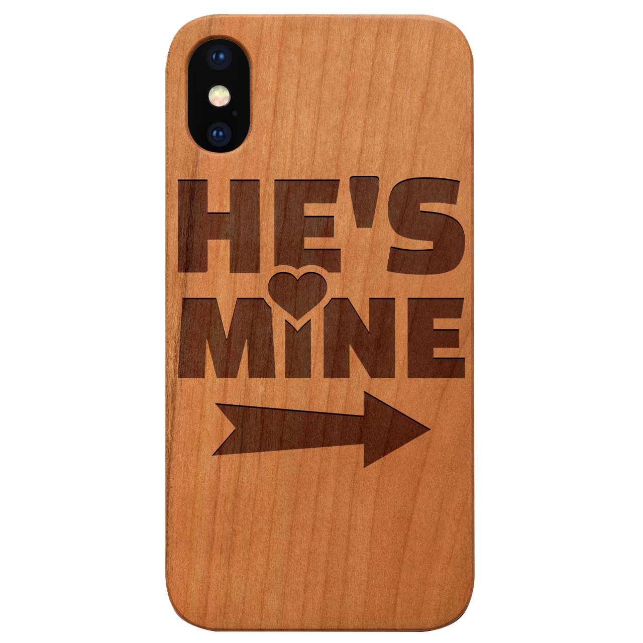 Engraved wooden phone case with unique design, showcasing durability and style for iPhone and Samsung models.