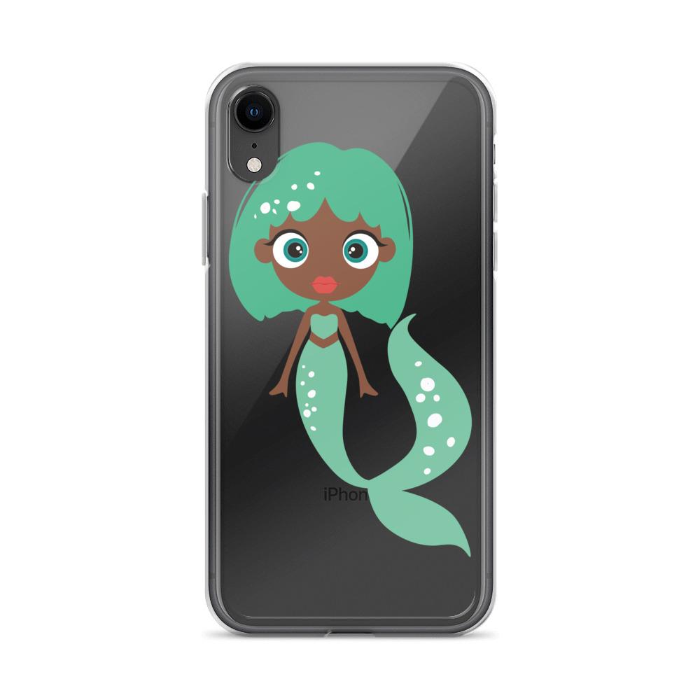 Kritter Mermaid iPhone Case featuring a colorful mermaid design with a solid polycarbonate back and flexible TPU sides.