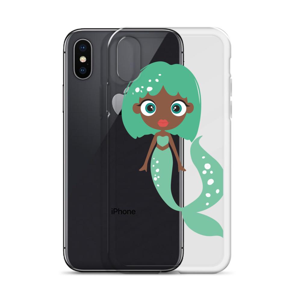 Kritter Mermaid iPhone Case featuring a colorful mermaid design with a solid polycarbonate back and flexible TPU sides.