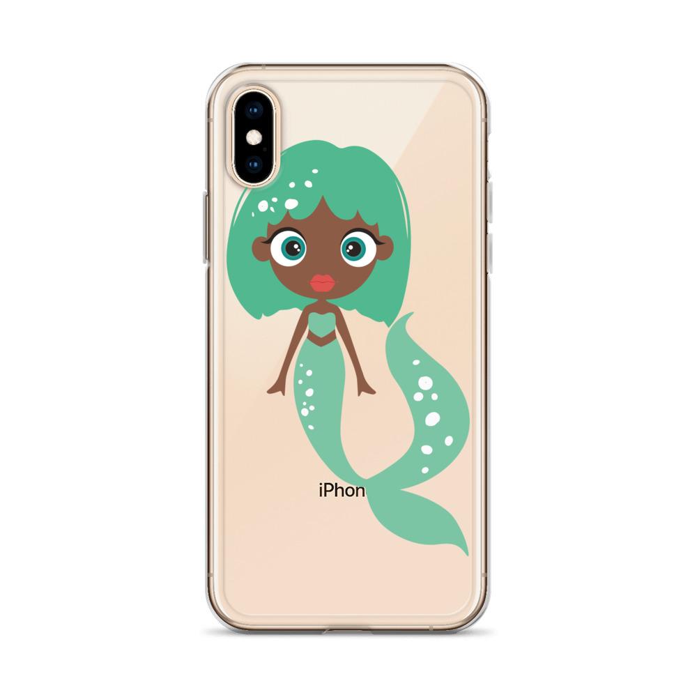 Kritter Mermaid iPhone Case featuring a colorful mermaid design with a solid polycarbonate back and flexible TPU sides.