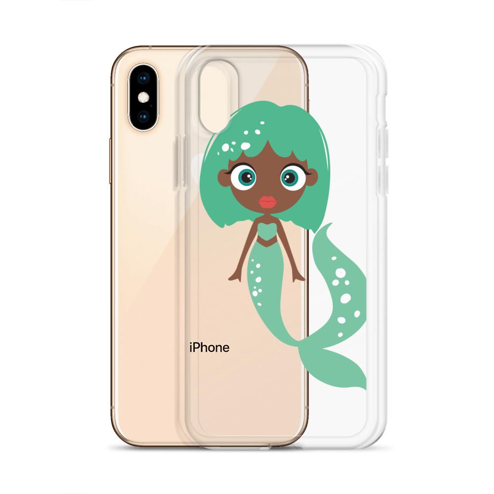 Kritter Mermaid iPhone Case featuring a colorful mermaid design with a solid polycarbonate back and flexible TPU sides.