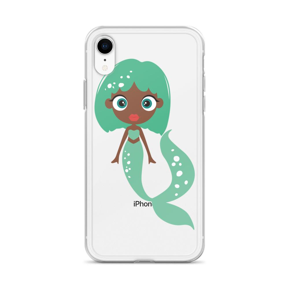 Kritter Mermaid iPhone Case featuring a colorful mermaid design with a solid polycarbonate back and flexible TPU sides.