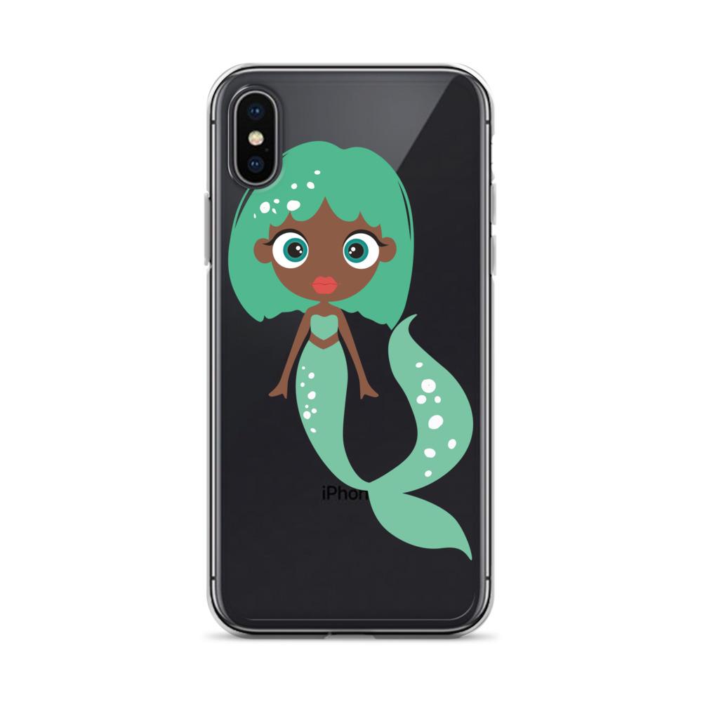 Kritter Mermaid iPhone Case featuring a colorful mermaid design with a solid polycarbonate back and flexible TPU sides.