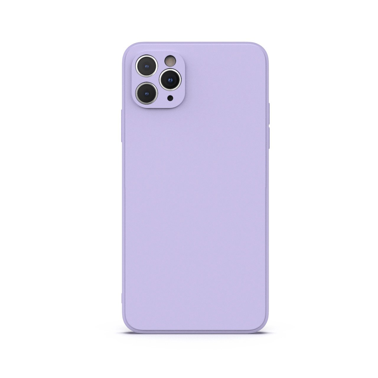 Lavender iPhone 11 Pro Max case made from durable Liquid Silicone with soft microfiber lining, showcasing its stylish design and protective features.