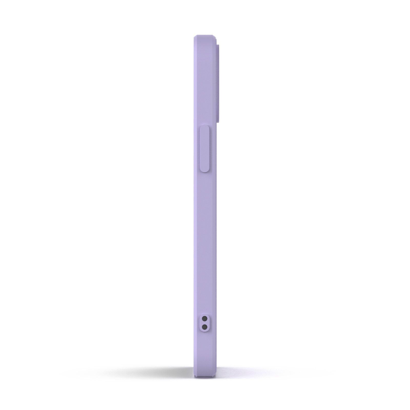 Lavender iPhone 12 Mini Case made from durable Liquid Silicone with soft microfiber lining, showcasing its elegant design and protective features.