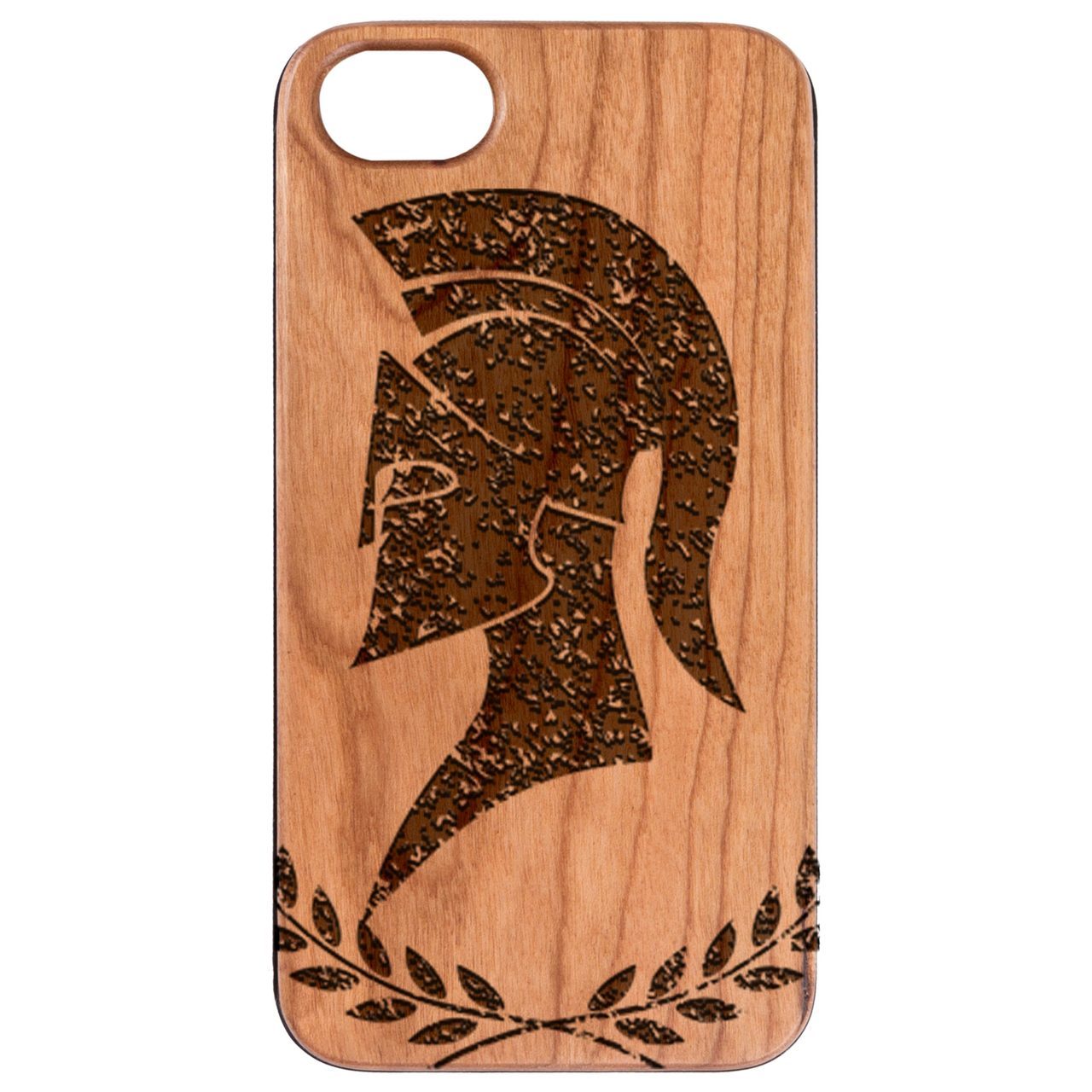 Legionary - Engraved wooden phone case showcasing unique laser-engraved design and natural wood finish.