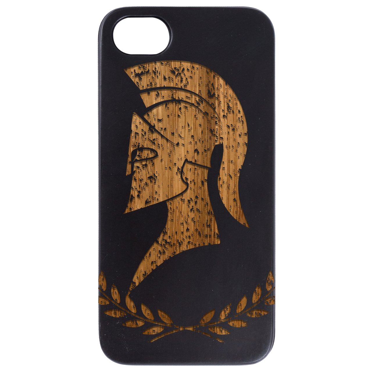 Legionary - Engraved wooden phone case showcasing unique laser-engraved design and natural wood finish.