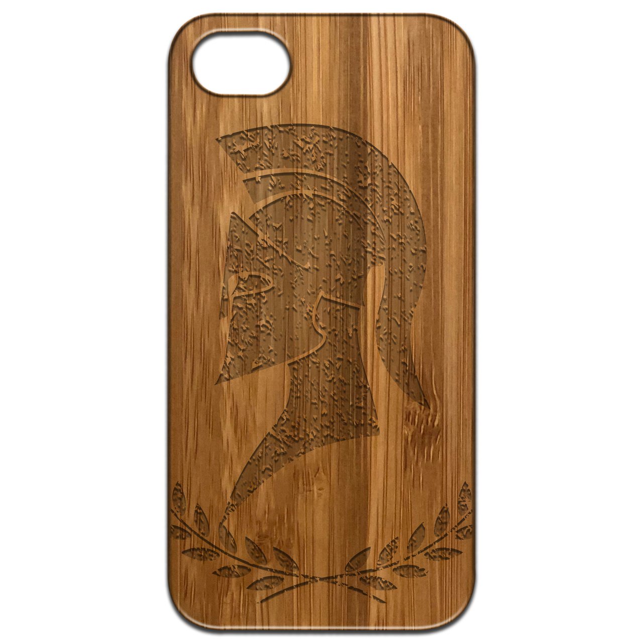 Legionary - Engraved wooden phone case showcasing unique laser-engraved design and natural wood finish.