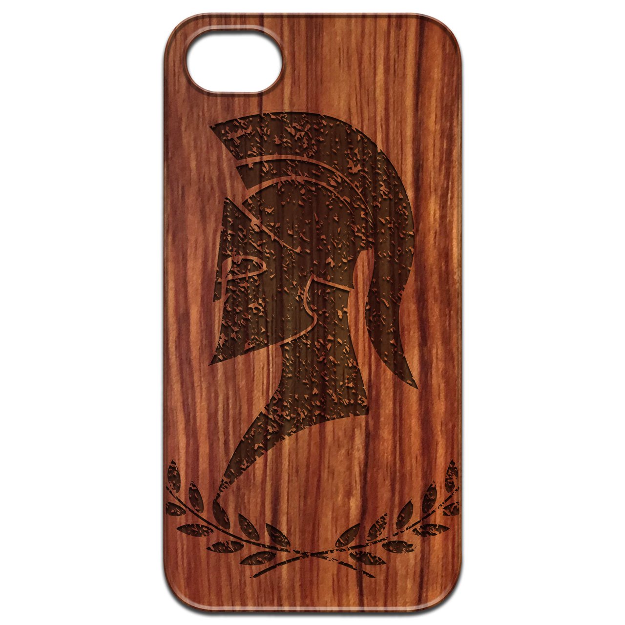 Legionary - Engraved wooden phone case showcasing unique laser-engraved design and natural wood finish.