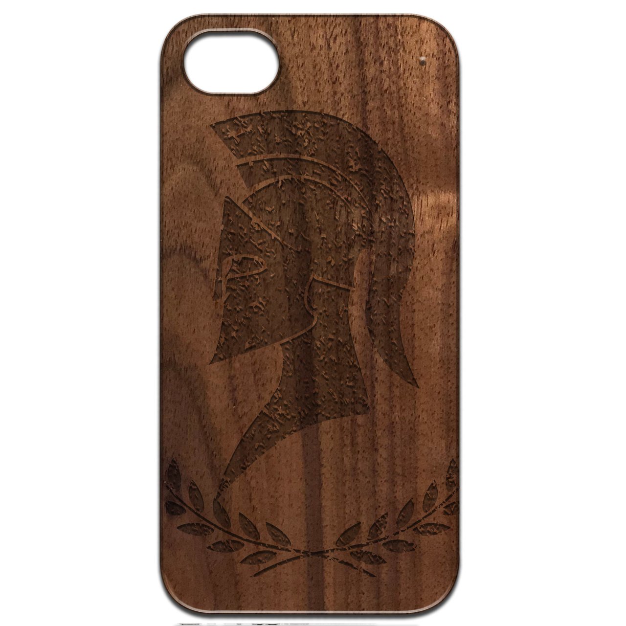 Legionary - Engraved wooden phone case showcasing unique laser-engraved design and natural wood finish.