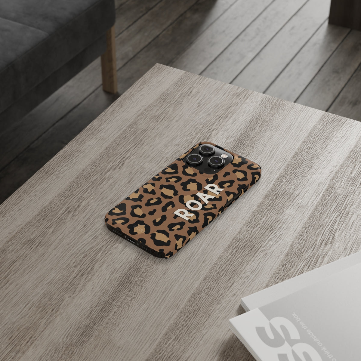 Leopard Print Slim Case for iPhone 14, showcasing a stylish design with a glossy finish and lightweight construction.