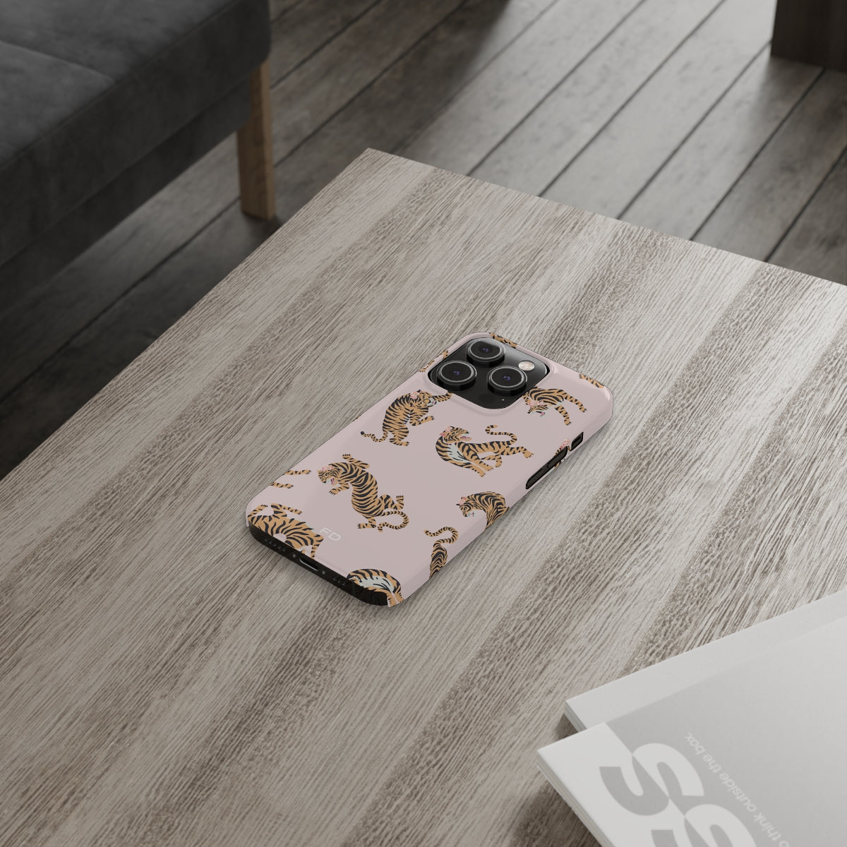 Leopard with Roses Slim Case for iPhone 14, showcasing a stylish design with a glossy finish and slim profile.