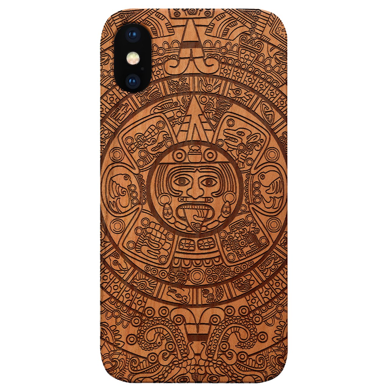 Mayan Calendar 2 - Engraved wooden phone case featuring intricate designs and durable construction.