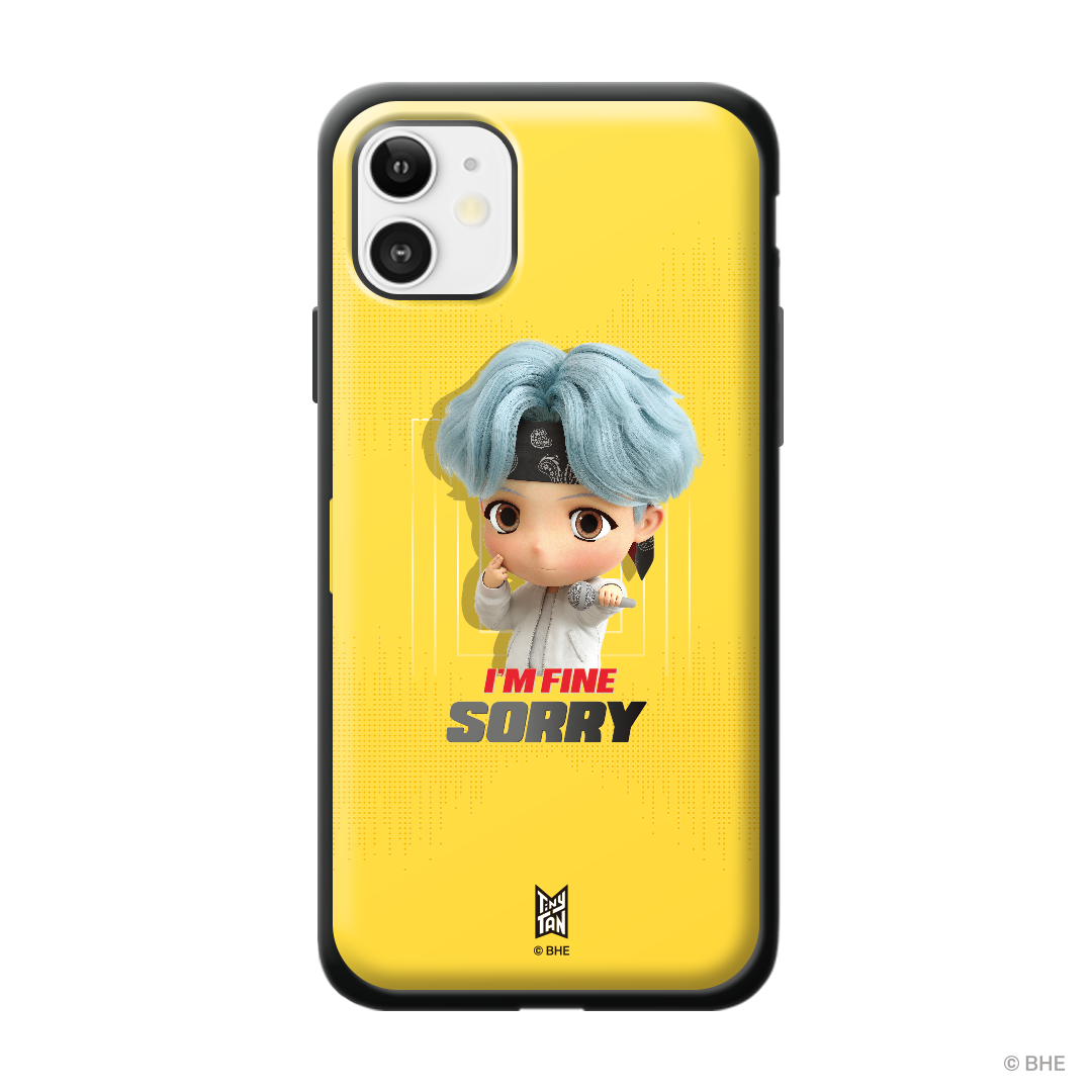 MIC Drop Door Bumper Phone Case featuring SUGA design, showcasing vibrant colors and artistic elements.