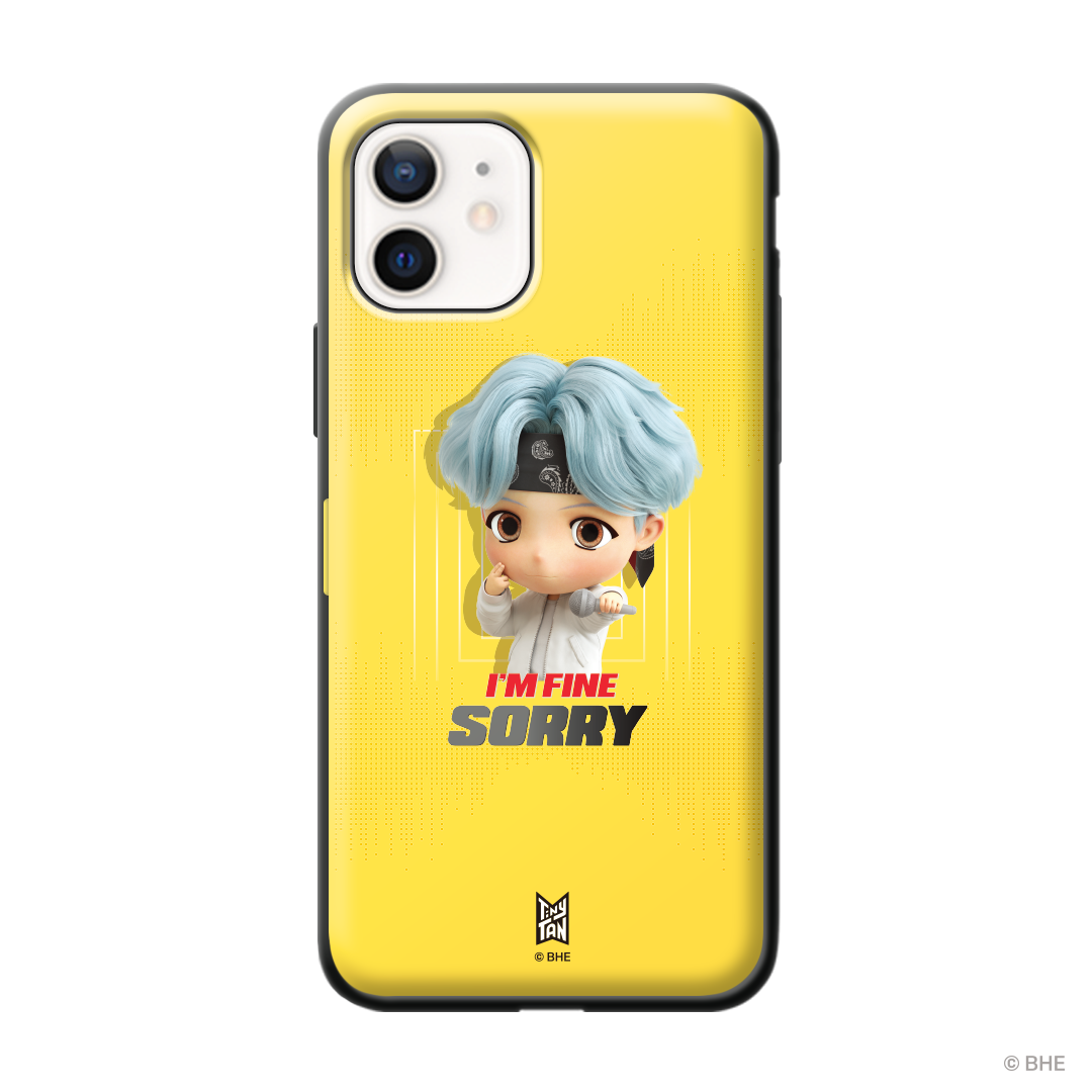 MIC Drop Door Bumper Phone Case featuring SUGA design, showcasing vibrant colors and artistic elements.