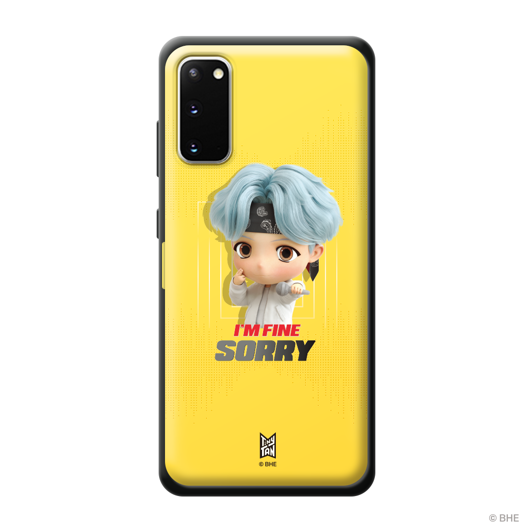 MIC Drop Door Bumper Phone Case featuring SUGA design, showcasing vibrant colors and artistic elements.