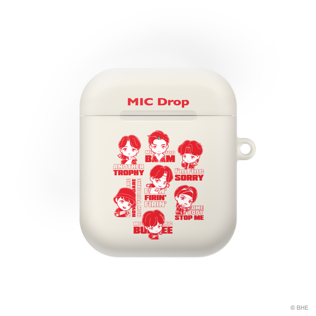 MIC Drop Face AirPods Case featuring a playful design with vibrant colors.