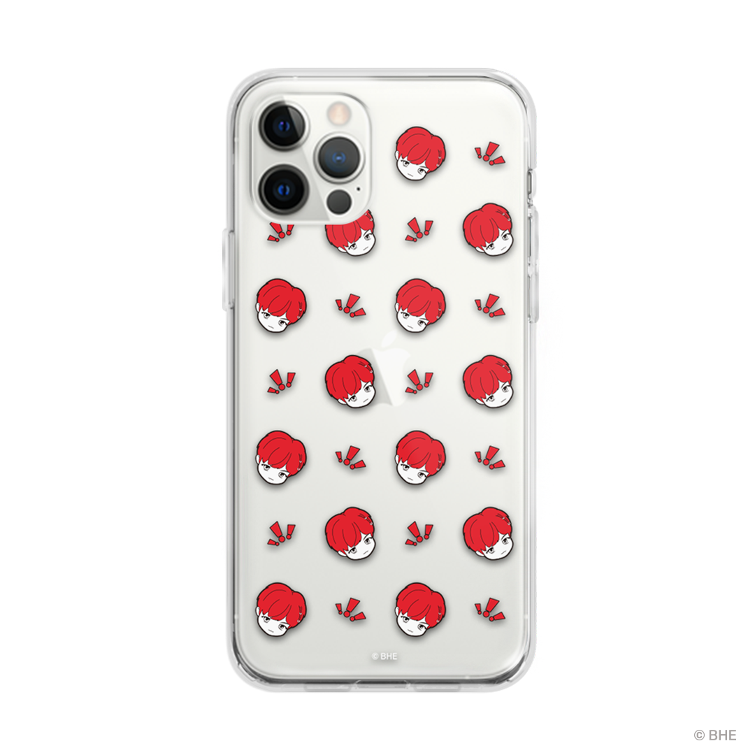 Clear phone case featuring j-hope's face design, providing stylish protection for smartphones.