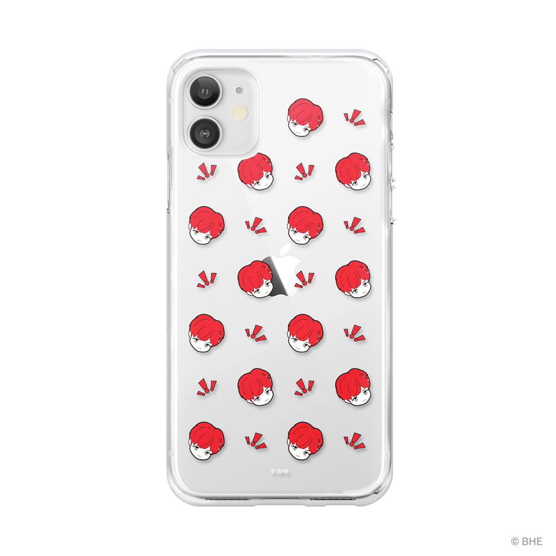 Clear phone case featuring j-hope's face design, providing stylish protection for smartphones.