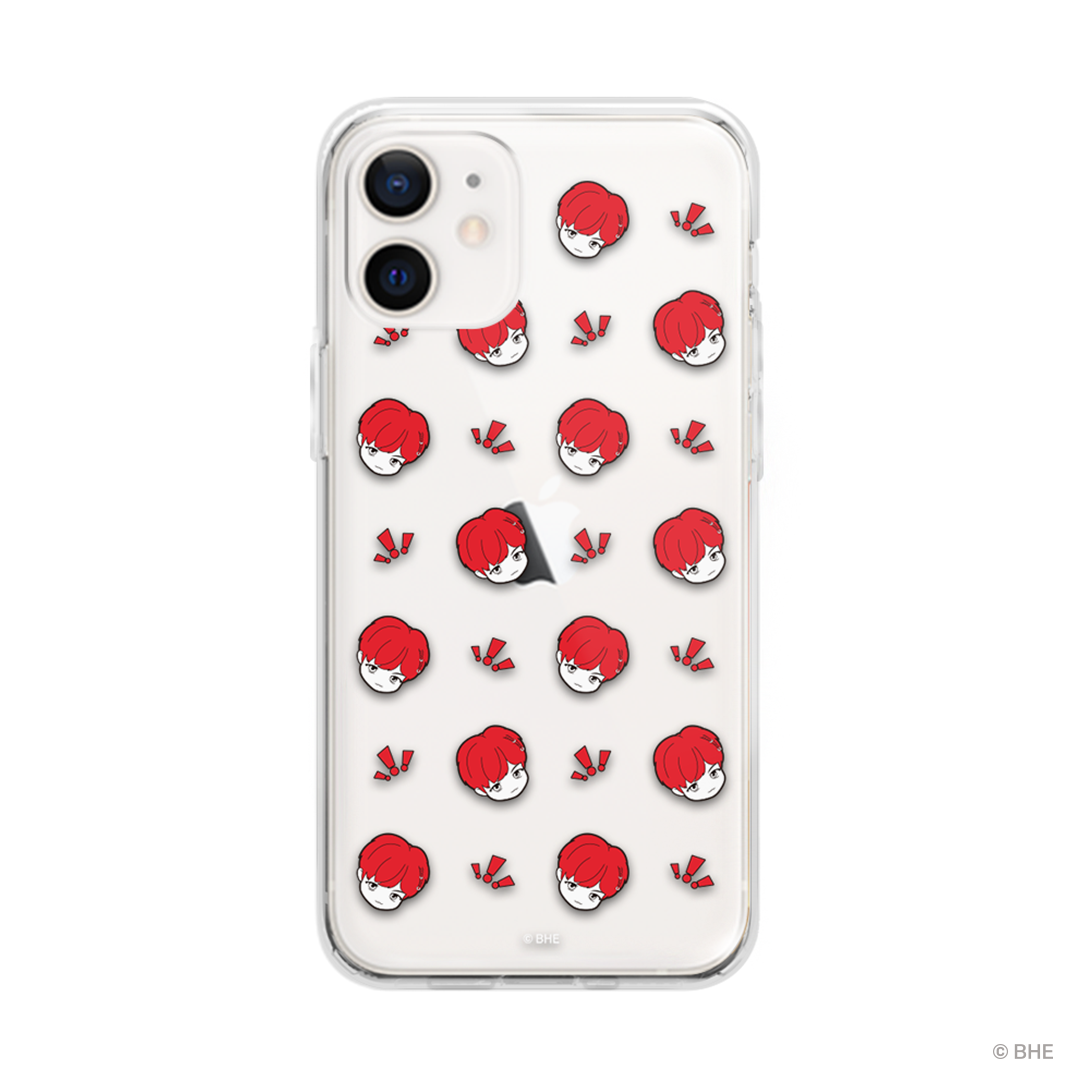 Clear phone case featuring j-hope's face design, providing stylish protection for smartphones.