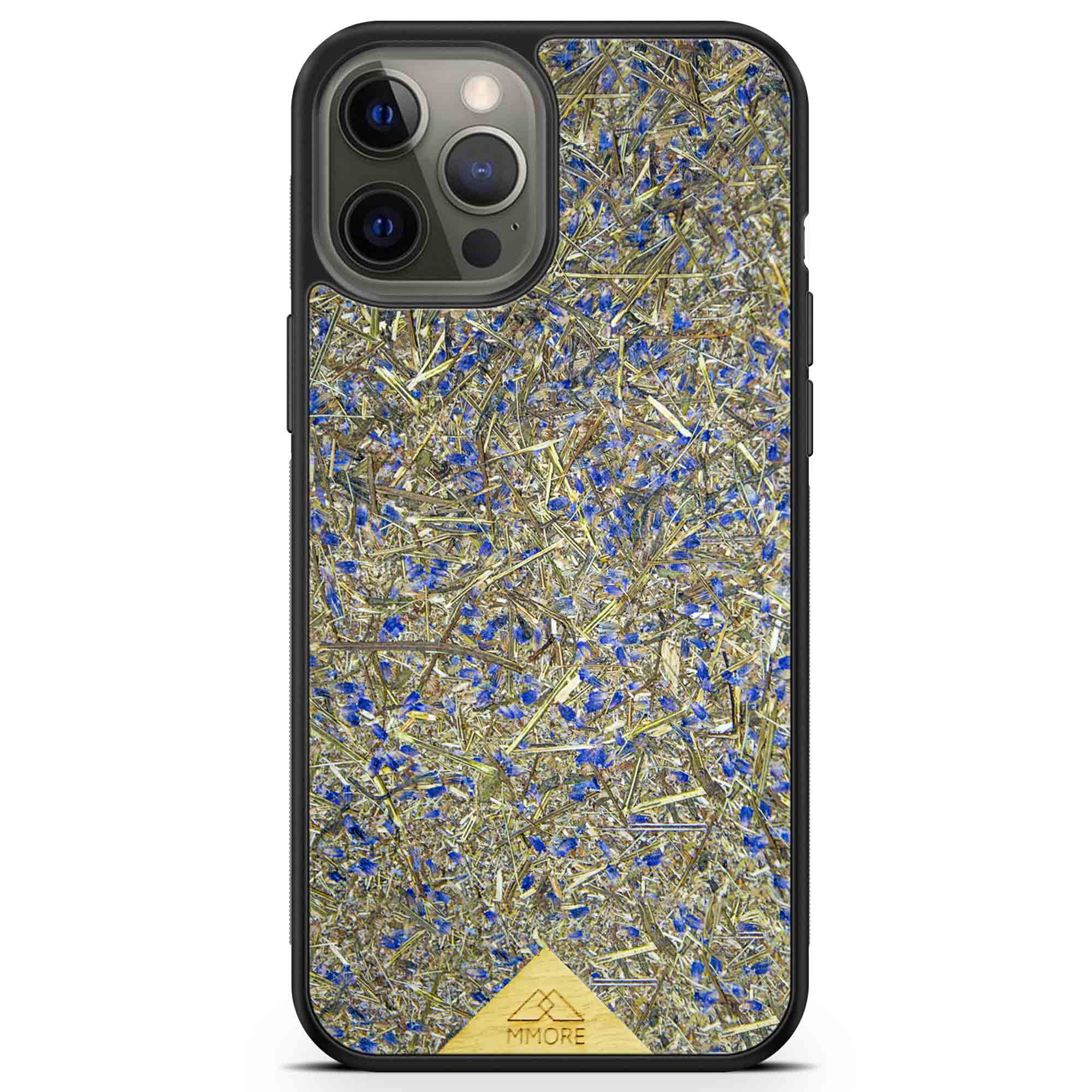 Organic Lavender Phone Case showcasing hand-picked lavender buds, eco-friendly design, and modern aesthetics.