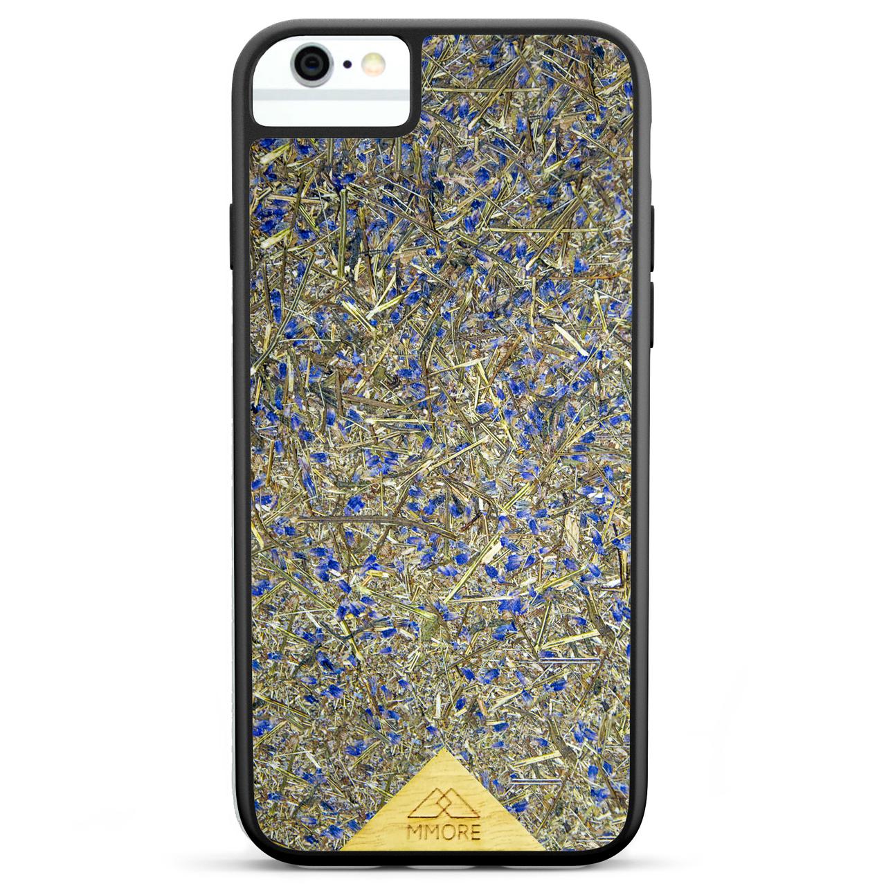 Organic Lavender Phone Case showcasing hand-picked lavender buds, eco-friendly design, and modern aesthetics.