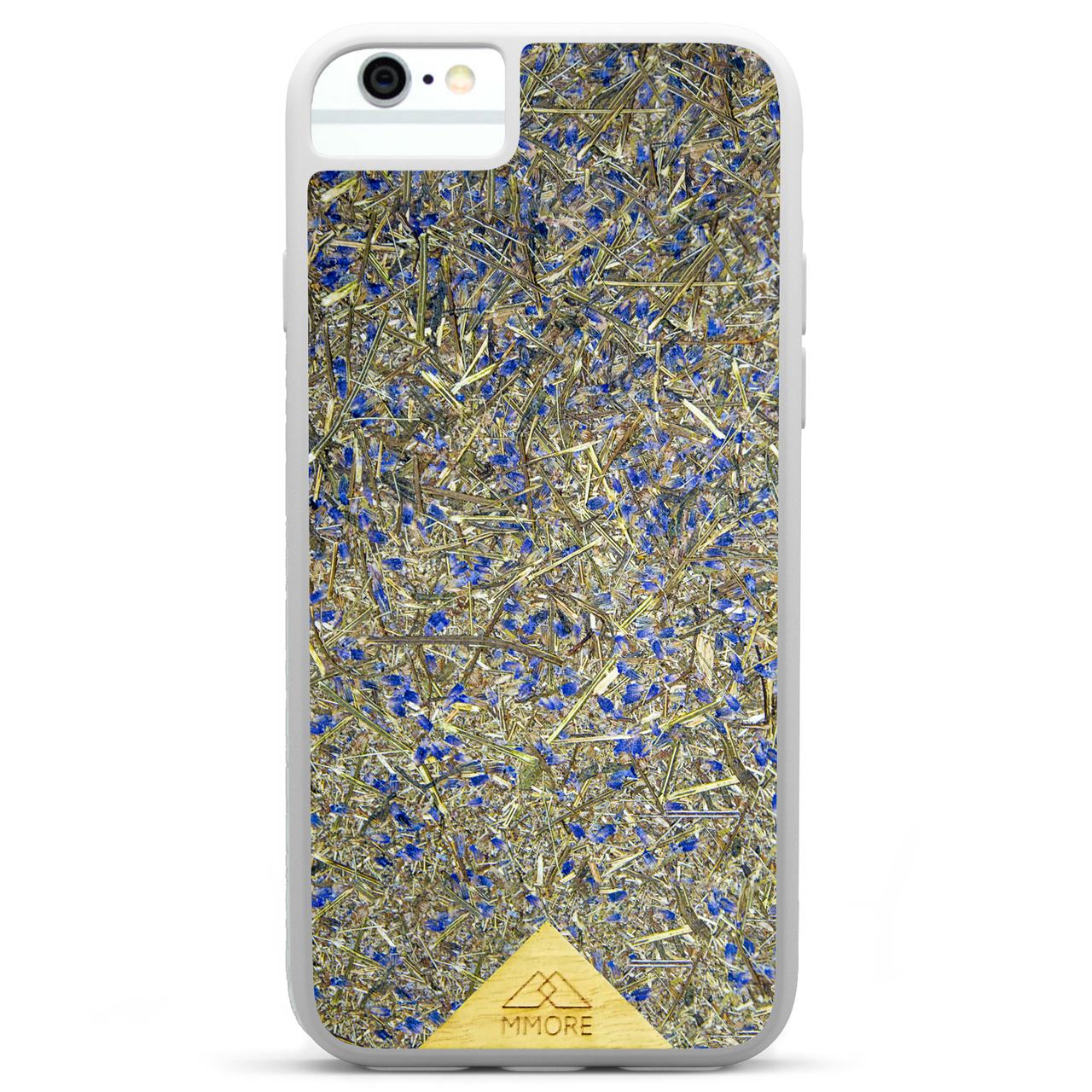 Organic Lavender Phone Case showcasing hand-picked lavender buds, eco-friendly design, and modern aesthetics.