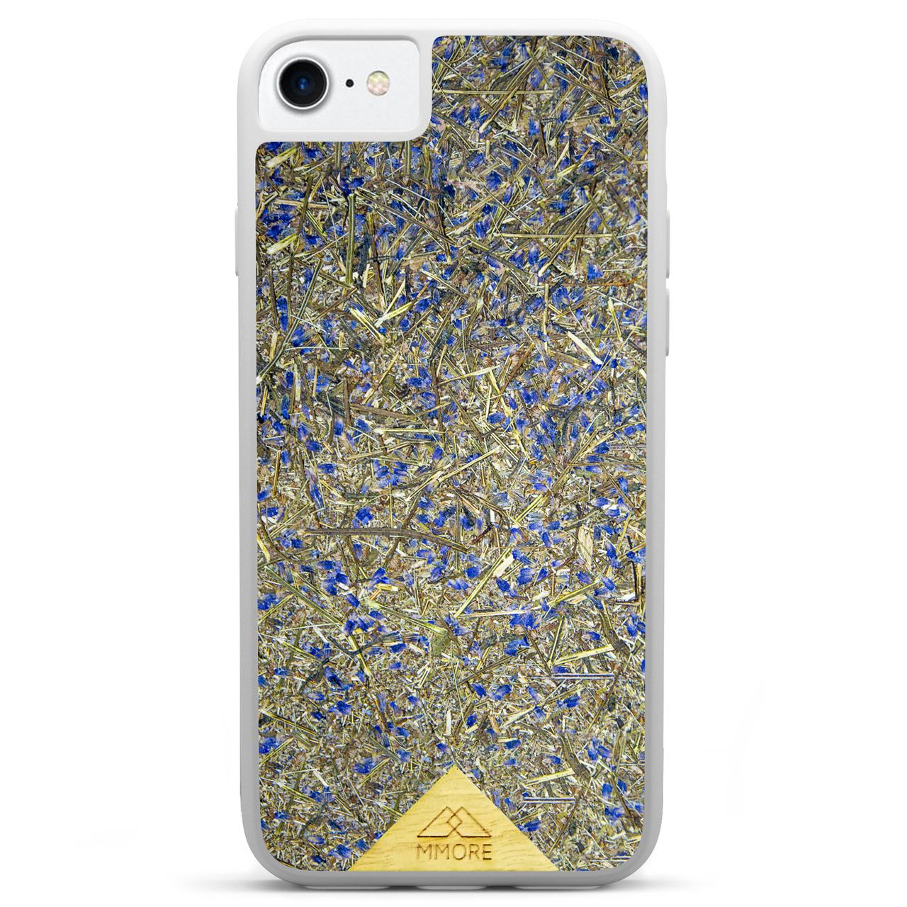 Organic Lavender Phone Case showcasing hand-picked lavender buds, eco-friendly design, and modern aesthetics.