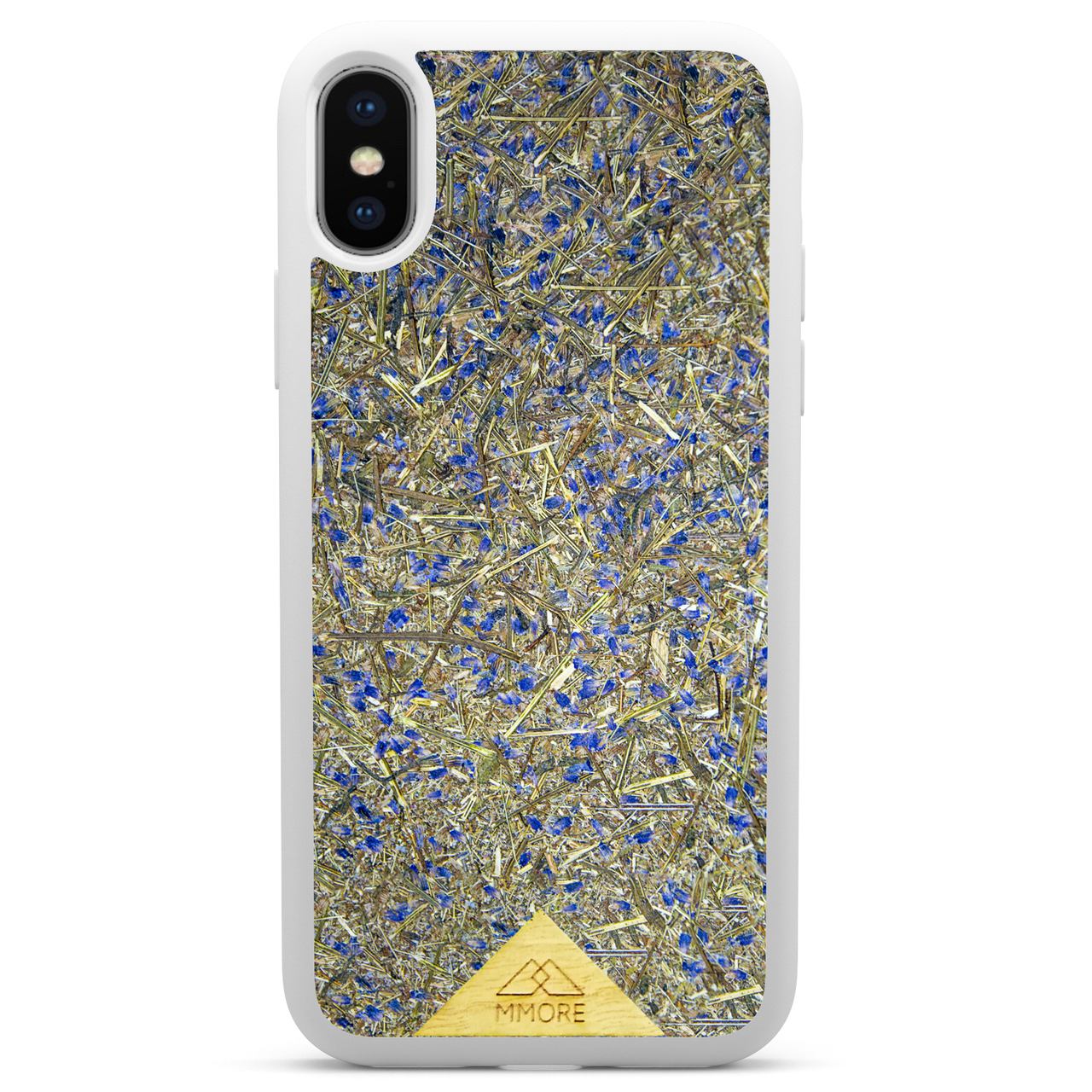 Organic Lavender Phone Case showcasing hand-picked lavender buds, eco-friendly design, and modern aesthetics.