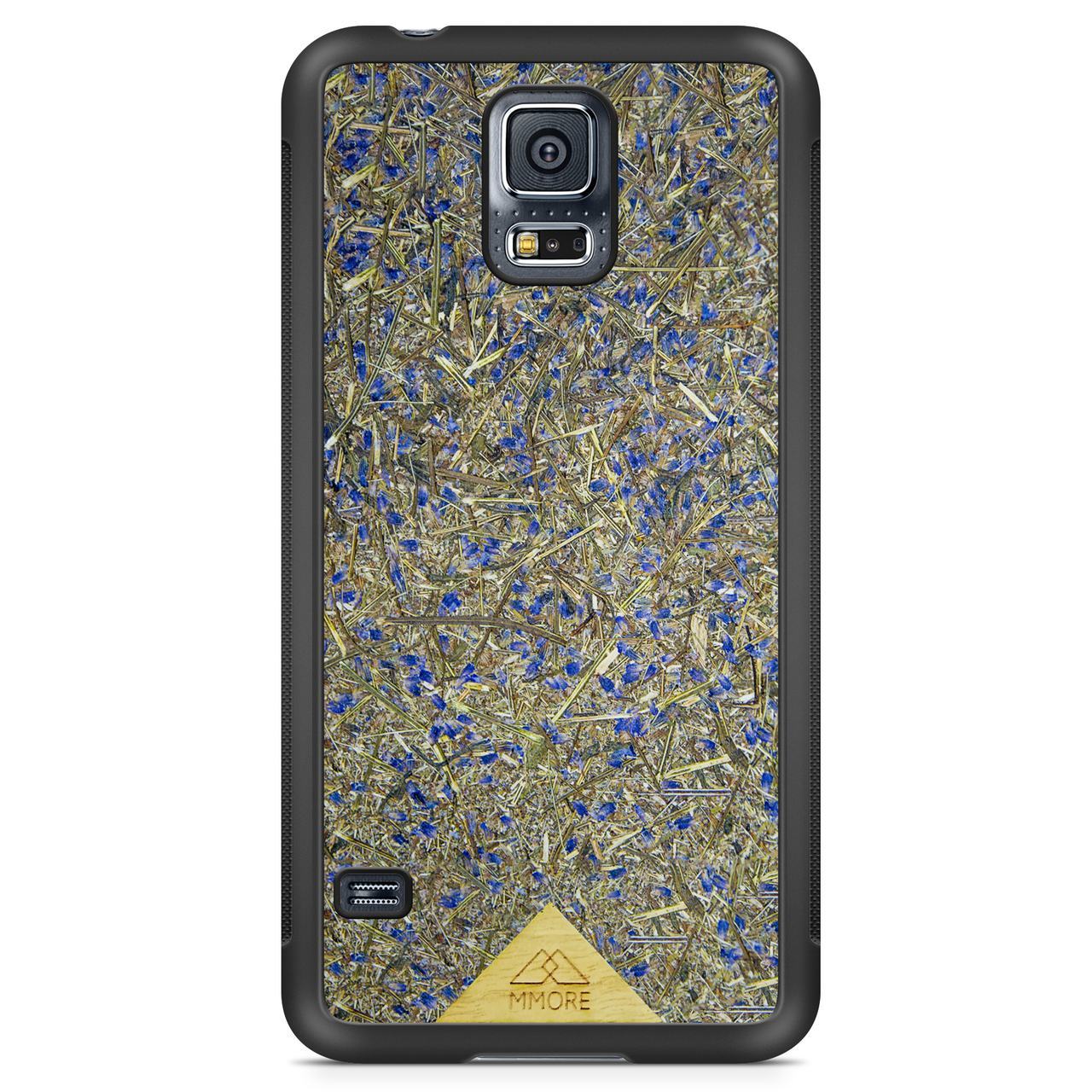 Organic Lavender Phone Case showcasing hand-picked lavender buds, eco-friendly design, and modern aesthetics.