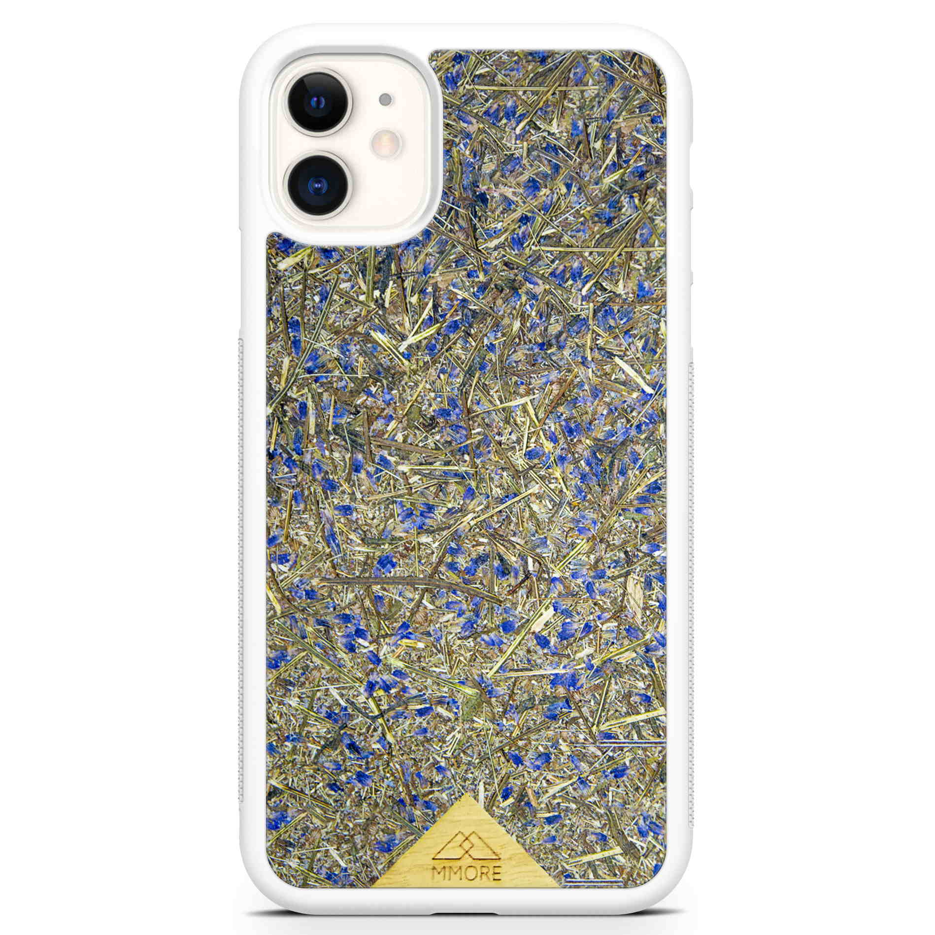 Organic Lavender Phone Case showcasing hand-picked lavender buds, eco-friendly design, and modern aesthetics.