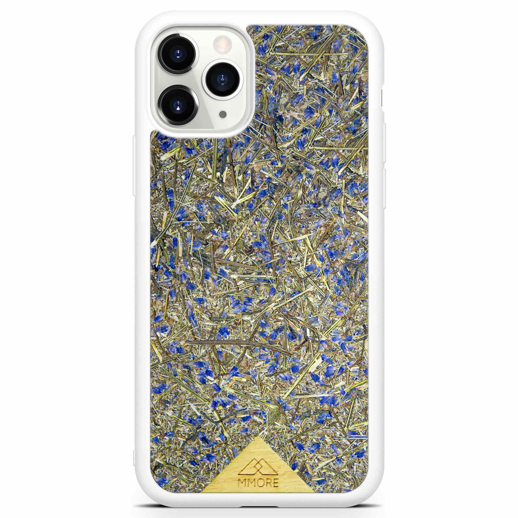 Organic Lavender Phone Case showcasing hand-picked lavender buds, eco-friendly design, and modern aesthetics.